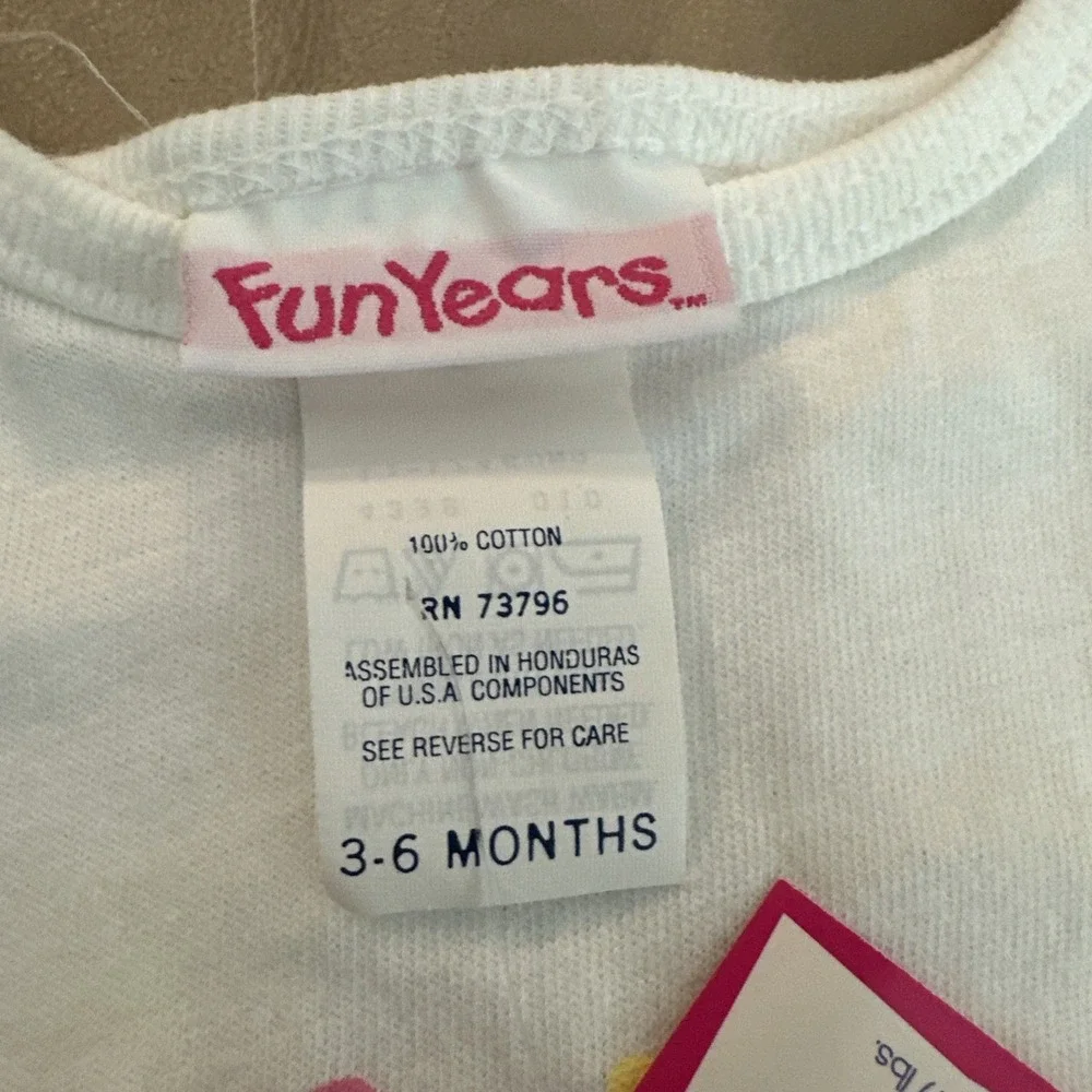 Vintage FunYears Baby Girl‎ 2 Pc Outfit 3-6 Months NOS Floral Top Pink Shorts